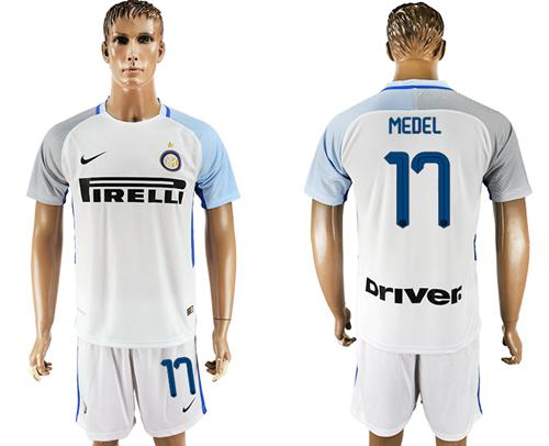 Inter Milan #17 Medel White Away Soccer Club Jersey - Click Image to Close
